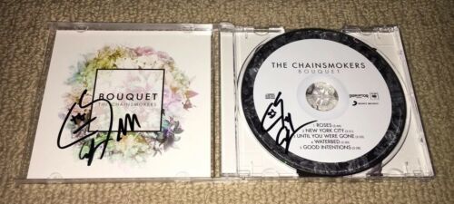 THE CHAINSMOKERS SIGNED BOUQUET EP CD! BOOKLET & DISC SIGNED! ANDREW & ALEX! EDM