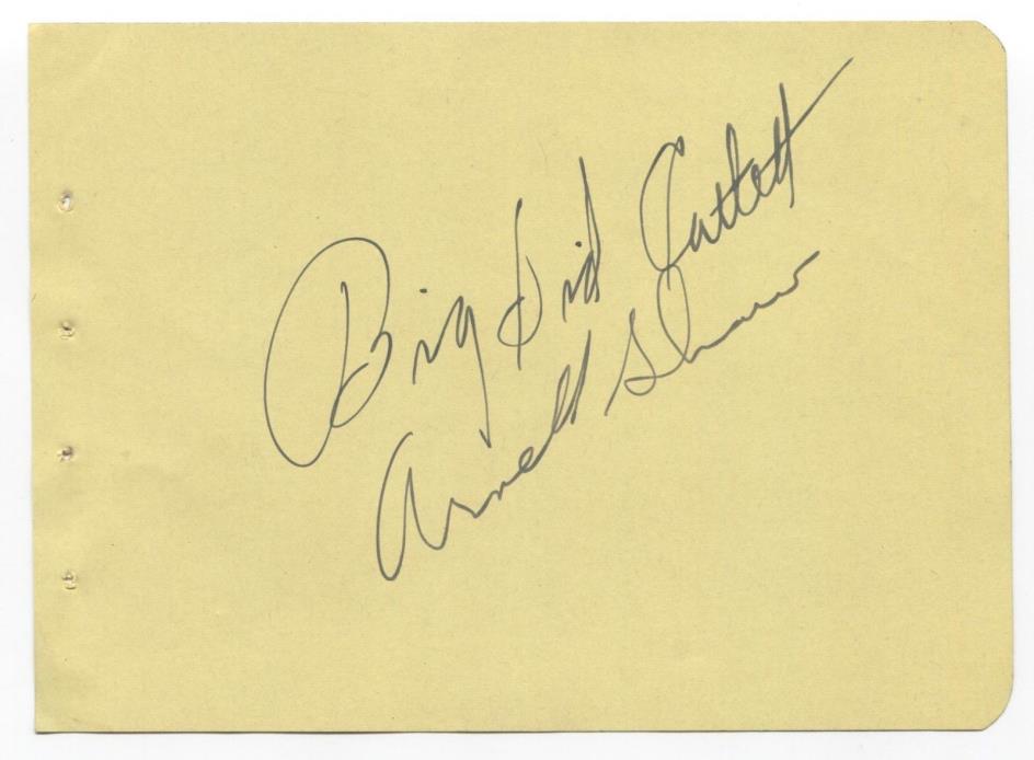 Big Sid Catlett Signed Album Page Autographed in 1949 Signature Sidney Catlett