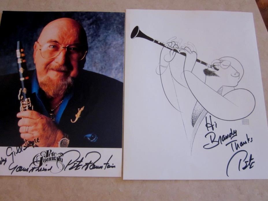 Pair of Pete Fountain Autographed Photos signed in black marker, 8 x 10 size