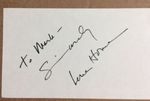 Lena Horne Signed Card Singer