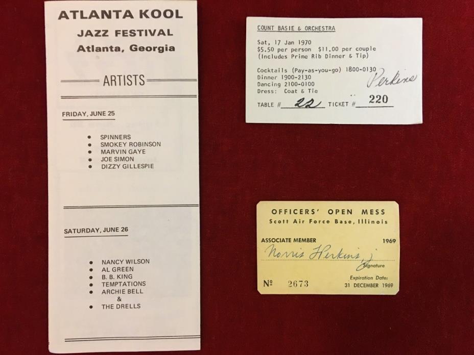 COUNT BASIE AUTOGRAPHS- SET OF TWO FROM 1969 AND 1976