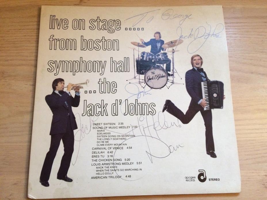 The Jack d'Johns Live On Stage Signed Album Vintage Boston Symphony Hall