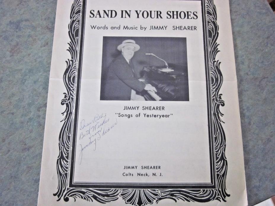 Jimmy Shearer autographed sheet music 