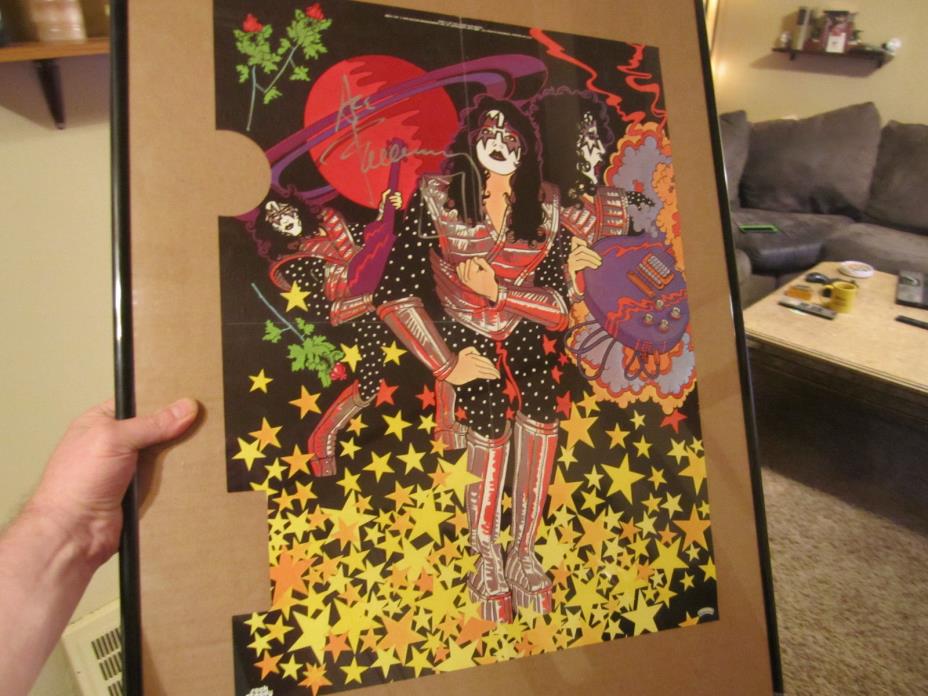 KISS SIGNED SOLO ALBUM POSTER ACE FREHLEY AUTOGRAPH