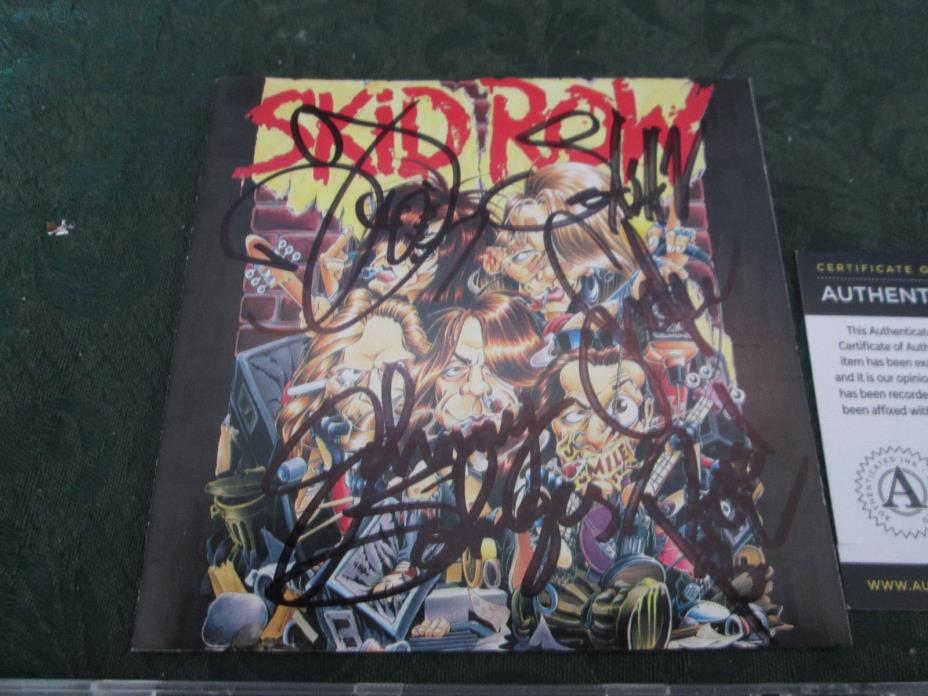 SKID ROW B-SIDE OURSELVES AUTOGRAPHED / SIGNED CD INSERT WITH COA WITH CD