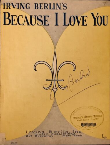 Irving Berlin signed Sheet Music