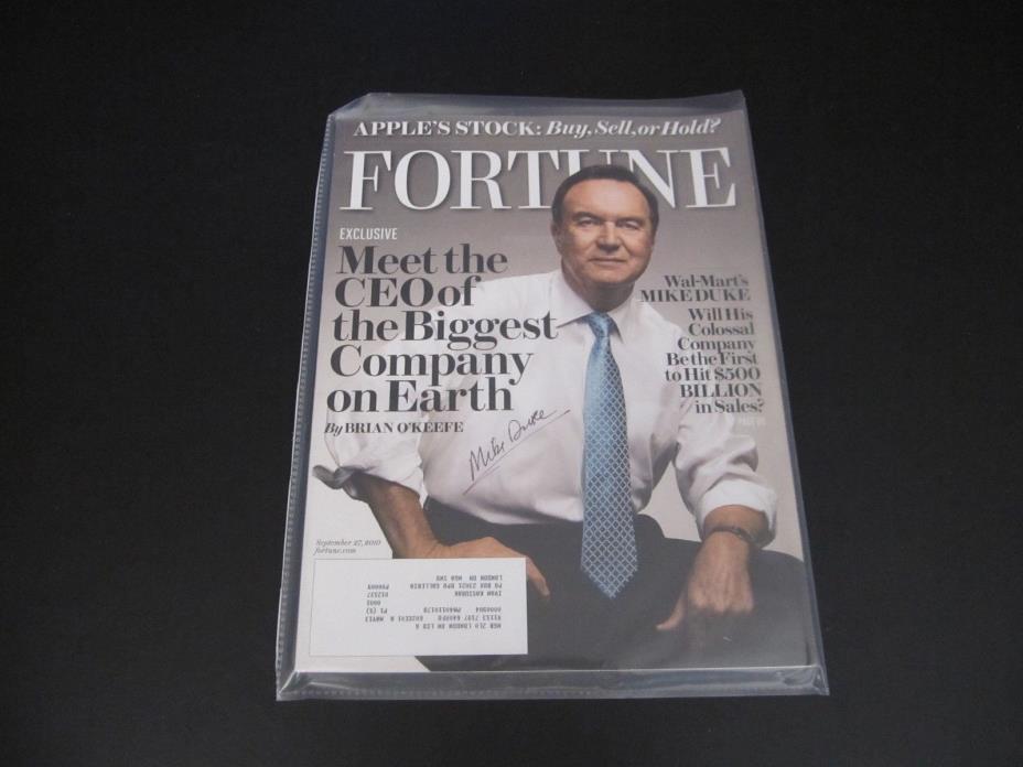 AUTOGRAPHED Fortune Magazine 2010 - Wal Mart's CEO MIKE DUKE