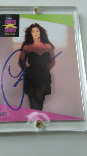 cher autograph card