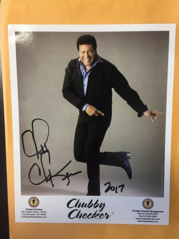 CHUBBY CHECKER  8x10 PHOTO AUTOGRAPHED BY CHUBBY CHECKER   *RARE