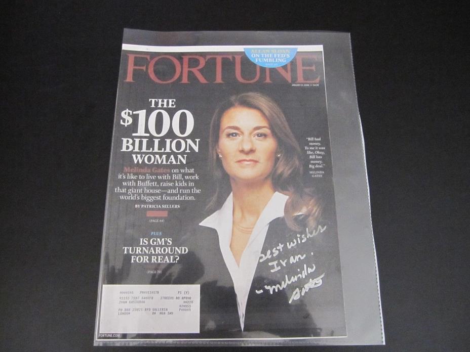 RARE! AUTOGRAPHED Fortune Jan. 2008 Magazine Cover - Melinda Gates