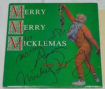 Mickey Rooney Signed Merry Merry Micklemas  LP With Letter