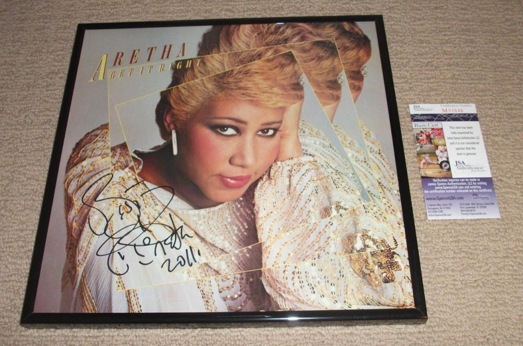 ARETHA FRANKLIN - SIGNED GET IT RIGHT VINYL LP RECORD! FRAMED! QUEEN OF SOUL JSA