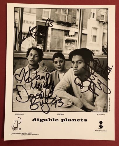 1993 DIGABLE PLANETS Fully Hand Signed Autographed PHOTO MINT
