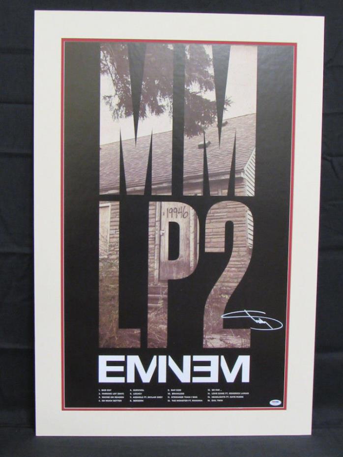 Eminem Signed Marshal Mathers 2 24X36 Poster PSA/DNA LOA Autograph Slim Shady