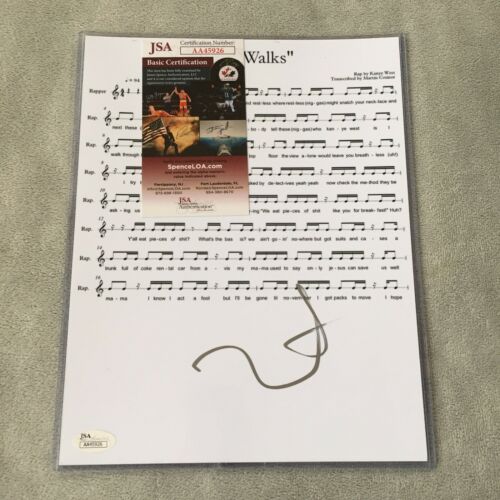 Kanye West Signed Autographed Auto Music Sheet Jesus Walks ((JSA Authenticated))