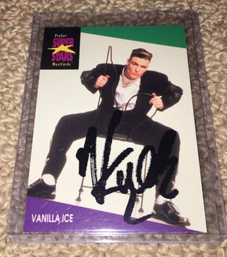 VANILLA ICE - SIGNED 1991/92 PROSET SUPER STARS #144 CARD! AUTOGRAPHED *RAPPER*
