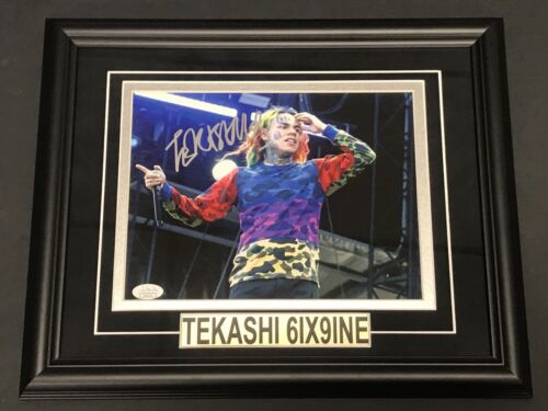 TEKASHI 6IX9INE SIGNED CUSTOM FRAMED PHOTO RARE! JSA COA RAPPER KING OF NEW YORK