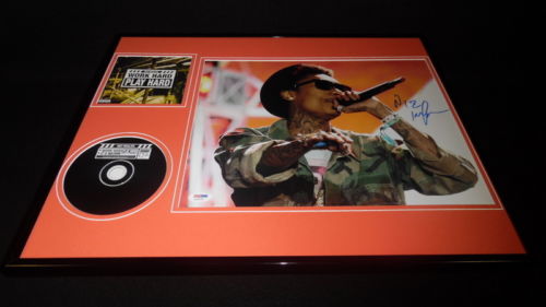 Wiz Khalifa Signed Framed 16x20 Work Hard Play Hard CD & Photo Display PSA/DNA