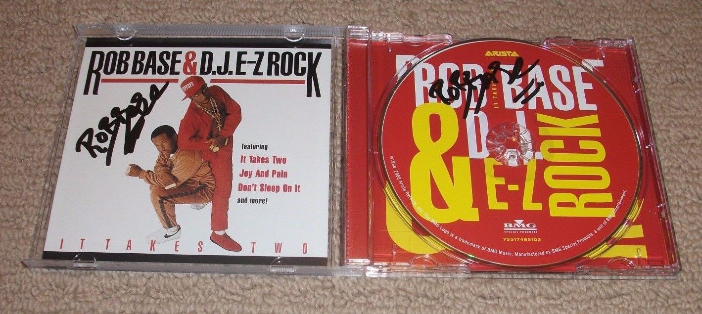 ROB BASE & DJ E-Z ROCK - It Takes Two CD *Autographed *Booklet & Disc Signed*