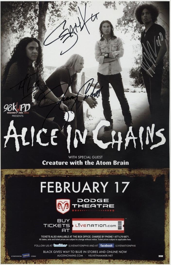 ALICE IN CHAINS autographed memorabilia concert signed tour poster JSA Authentic