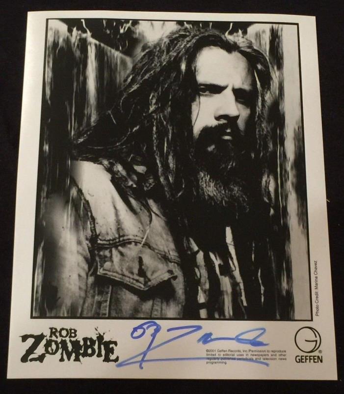 ROB ZOMBIE BAND SIGNED 8 X 10 PRESS PHOTO PICTURE AUTOGRAPH WHITE