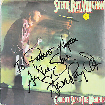 Double Trouble (3) Stevie Ray Vaughan Signed Album Cover W/ Vinyl PSA #AD09612
