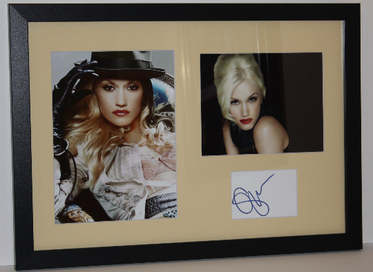 Gwen Stefani Hand Signed Autograph Index Card Custom Framed and Matted