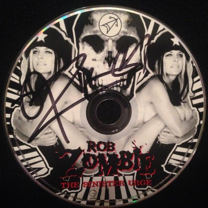 ROB ZOMBIE SIGNED AUTOGRAPH CD DISC THE SINISTER URGE WHITE
