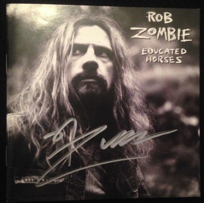 ROB ZOMBIE SIGNED AUTOGRAPH CD COVER EDUCATED HORSES WHITE
