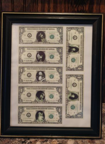 KISS BAND  $1 BILL print  Gene Simmons & Paul Stanley play money print