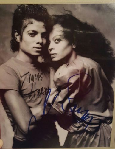 Diana Ross autograph authentic 8x10 very rare pic of Diana with Micheal Jackson