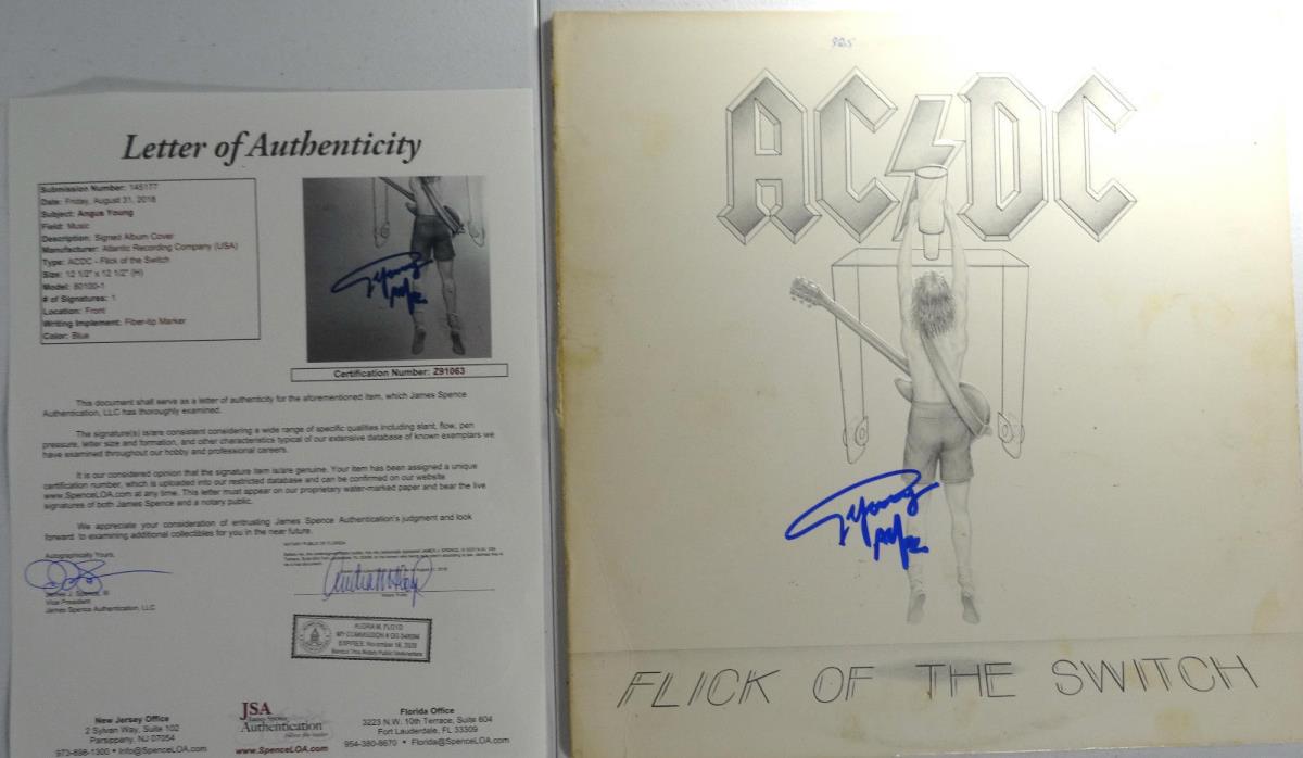 SIGNED ACDC ANGUS YOUNG AUTOGRAPHED FLICK OF THE SWITCH 12