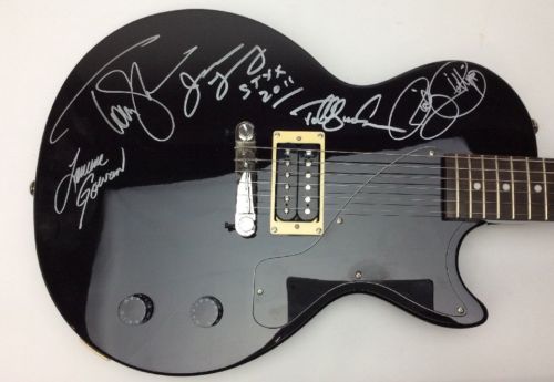 STYX Signed Autograph Guitar Epiphone Junior Model