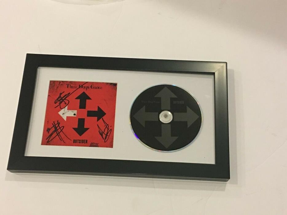 THREE DAYS GRACE SIGNED FRAMED OUTSIDER CD BARRY NEIL BRAD 3 PROOF