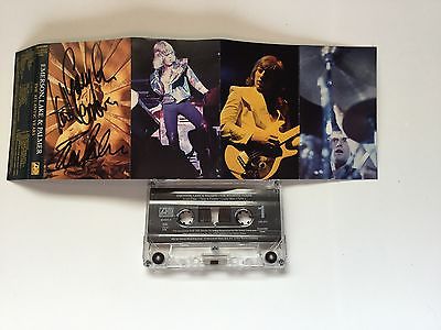 ELP Emerson Lake and Palmer signed by all 3 cassett tape RARE