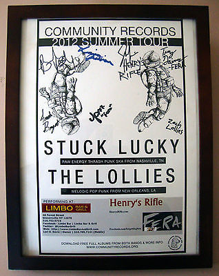 Community Records 2012 Summer Tour Poster - Stuck Lucky/The Lollies - Signed