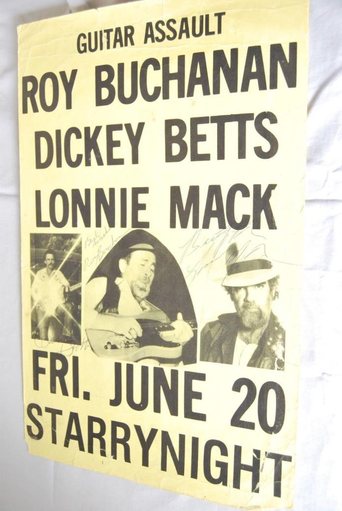 ROY BUCHANAN BETTS MAC Signed Original Poster Autograph 1980's