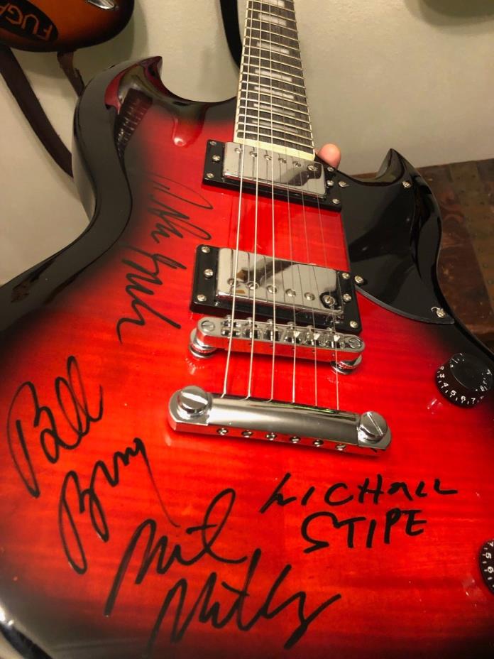 REM (R.E.M.) Autographed Guitar With Certificate of Authenticity