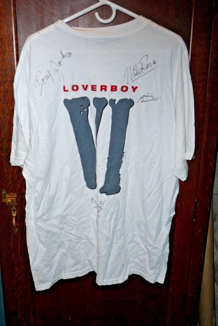 Lover Boy LOVERBOY Signed Autograph Tee Shirt T-Shirt Shirt