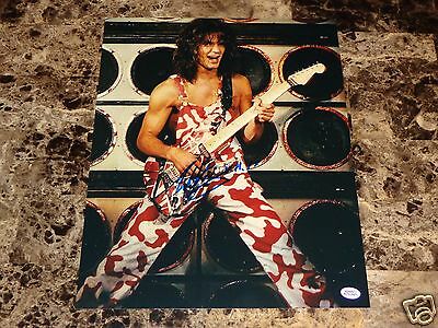 Eddie Van Halen Rare Authentic Hand Signed 11x14 Vintage Live Shot Poster Photo