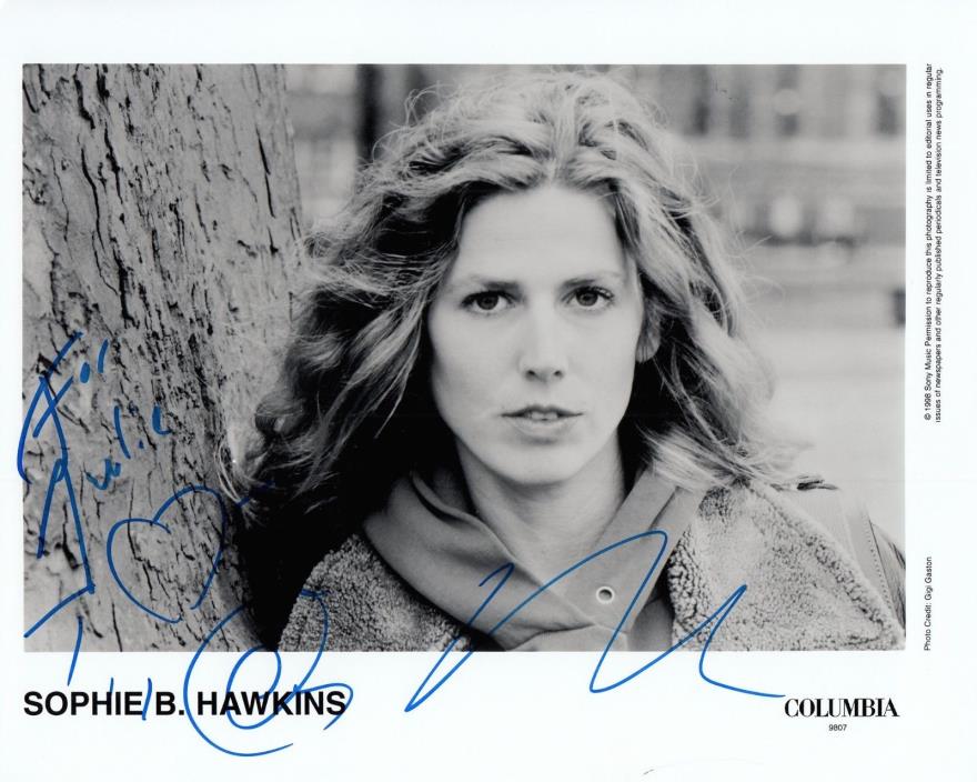 SOPHIE B HAWKINS hand-signed '98 ORIGINAL RECORD LABEL 8x10 w/ uacc rd coa YOUNG