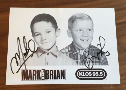 Mark and Brian 95.5 KLOS Signed Autographed Childhood Photo Card!