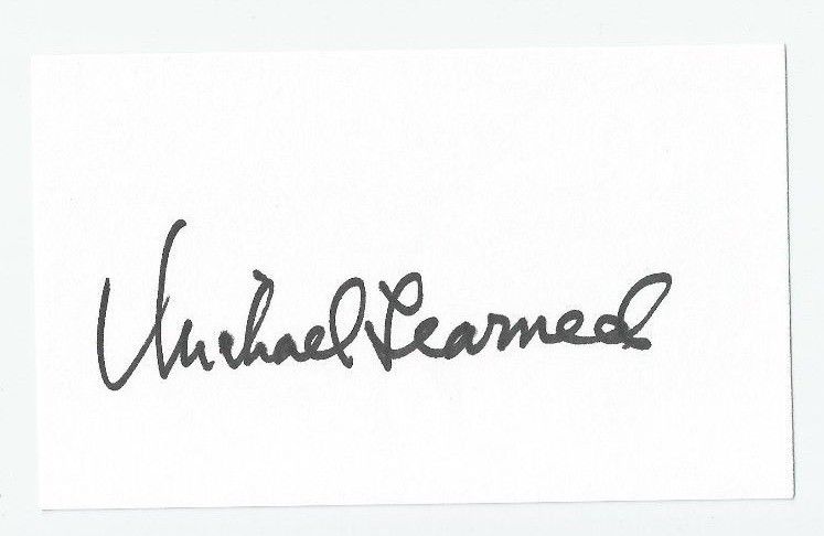 MICHAEL LEARNED Signed Index Card Autograph Actress The Waltons