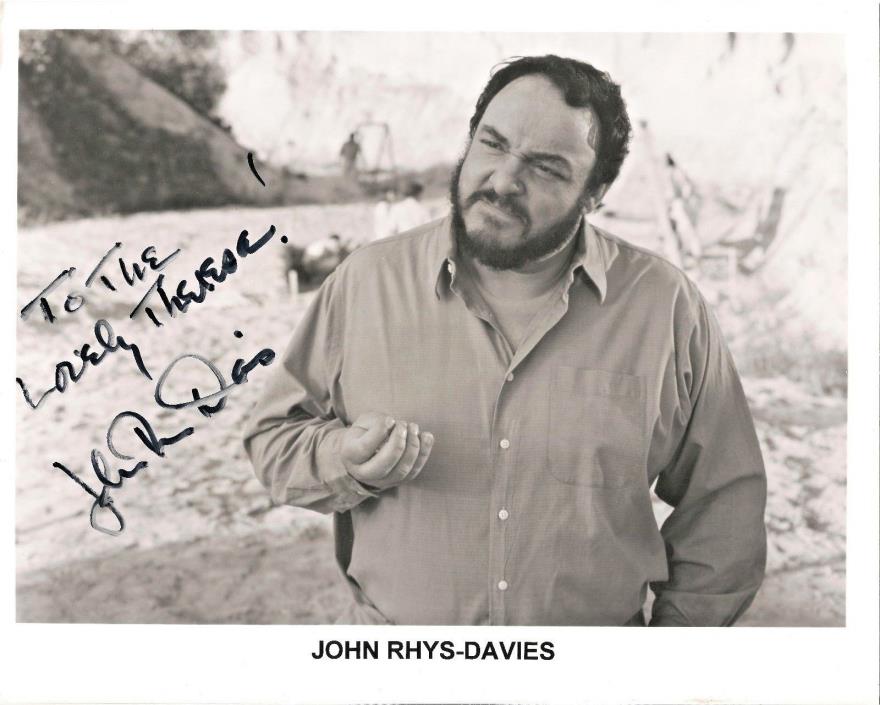 John Rhys-Davies    Autographed  8 x 10  Black and White Photo  #1