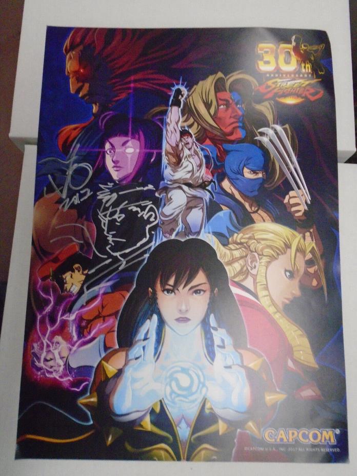 SDCC Street Fighter LONG VO Hand Signed Poster +Bonus