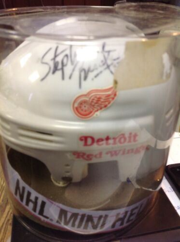 NHL Mini Detroit Redwings Helmet Autographed By Two Players