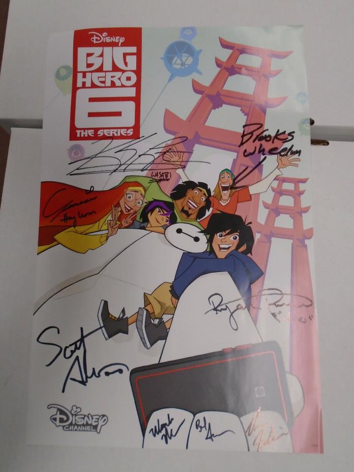 SDCC Big Hero 6 Cast Signed Poster by 8 Scott Adsit Ryan Potter +Bonus