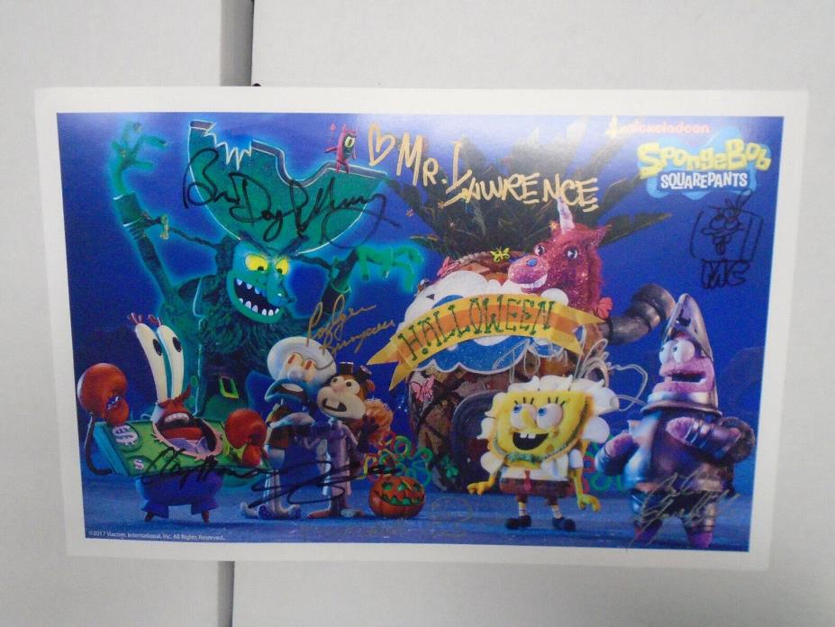 SDCC Spongebob Squarepants Cast Signed Poster by 9 +Bonus