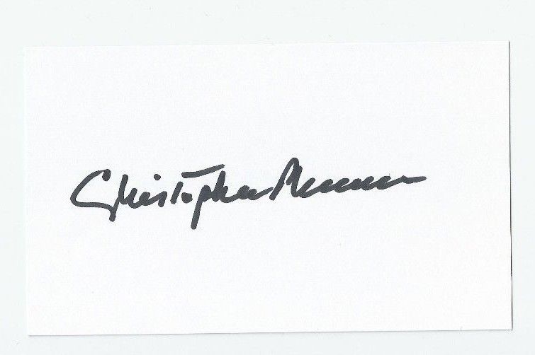 CHRISTOPHER PLUMMER Signed Index Card Autograph Actor SOUND OF MUSIC