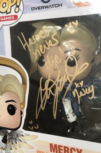 Funko Pop Games Overwatch Mercy Signed Autographed Lucie Pohl JSA COA